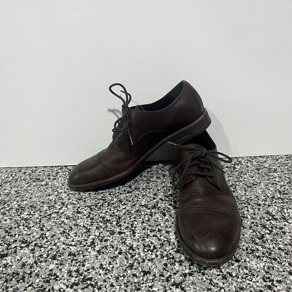 Frye Mens Sam Leather Lace Up Brown Oxford Dress Shoes Size 9.5 Cap Toe